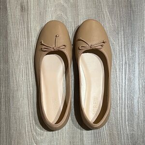 J. Crew Tan Bow Ballet Flats